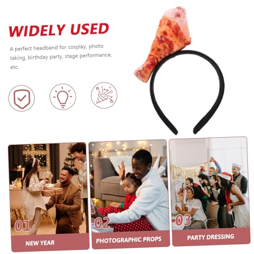 Alipis Lustiges Stirnband Chicken Drumstick Simulation Essen Kopfschmuck Party Haarreif Foto Requisite Verstellbar Leicht Komfortabel Für Geburtstagsfeiern Hochzeiten von Alipis