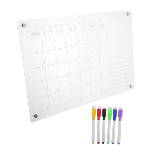Alipis Magnetische Notiztafel Whiteboard zur Planung übersichtlicher Wochenkalender Kühlschrank-Planungstafel Magnetischer Notizblock Magnetkalender für den Kühlschrank Acryl Transparent von Alipis