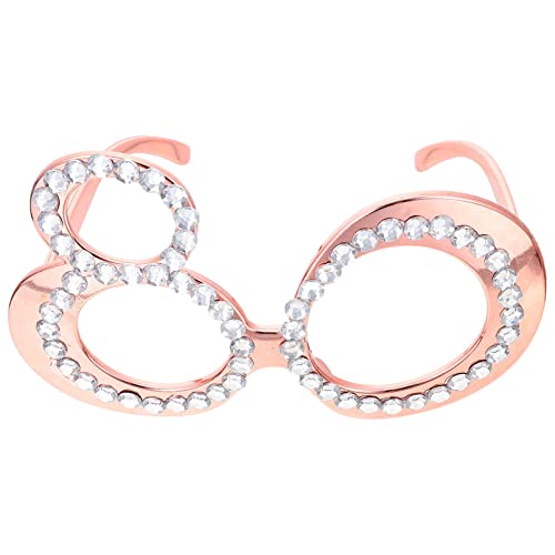 Alipis Brille Zum 80. Geburtstag Brille Für 80 Jahre Geburtstagsparty- 80Er-Zahl Kristallbrille Strass-Rahmen Lustiges Kostüm Fotokabinen-Requisiten von Alipis