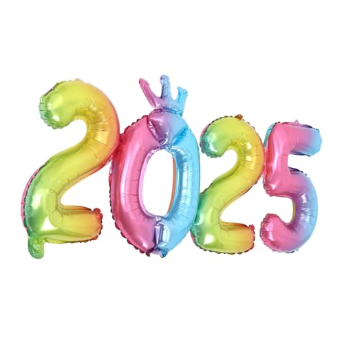Alipis Neujahrsballons Folie Metallic Party für Silvesterfeiern Glänzende Zahlenballons für Zuhause Schule Büro und Veranstaltungen von Alipis
