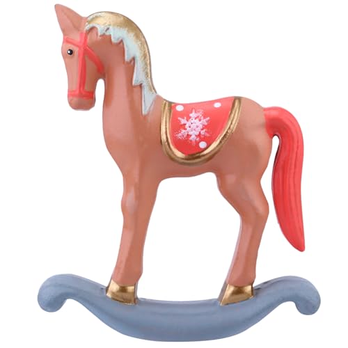 Alipis Nordisches Holzpferd Weihnachtsdeko Mini Holzfigur Tischdekoration Sicheres Leichtes Holzmodell für Weihnachtsbaum und Party Detailreich Gefertigt für Festliche Stimmung von Alipis