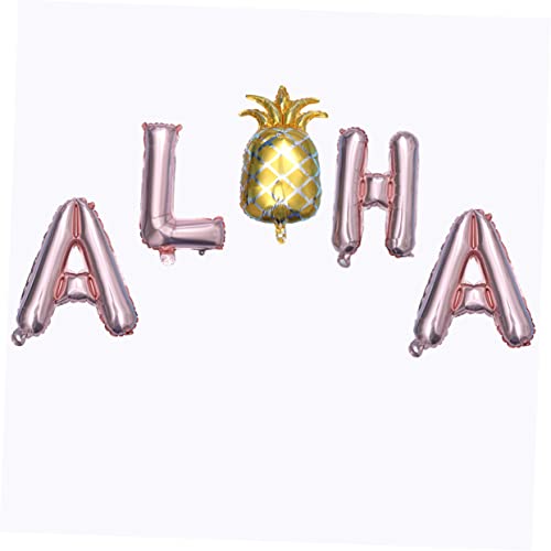 Alipis hawaiianische Partyballons hawaiketten hawaij tischdeko hawaii Buchstabenballons Aloha-Banner Dekorationen hochzeitsdeko Aloha Folienballon Aloha-Ballons Anzahl Ring Rose Bankett von Alipis