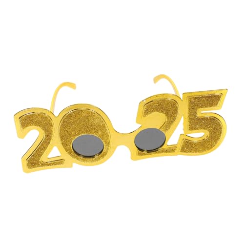 Alipis Partybrille Goldene Zahlen Sonnenbrille Leichtes Design Lustige Neujahrsgläser Gläser für Silvester Feier und Jahreswechsel Dekoration von Alipis