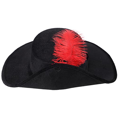 Alipis Piraten Partyhut mit Federn Leichter Karneval Kopfschmuck Festliches Kostüm Accessoire für Herren Geeignet für Piratenmottopartys und Karnevalveranstaltungen von Alipis
