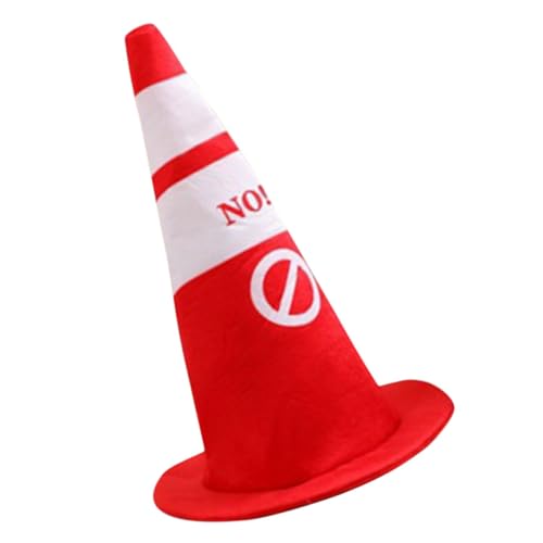 Alipis Plüschhut Verkehrsleitkegel Form Weicher Partyhut für Halloween Karneval Cosplay Verstellbar Komfortabel für Erwachsene Bühnenkostüm von Alipis