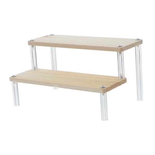 Alipis Präsentationsständer aus Acryl Ausstellungsregal aus Holz Holz-Display-Riser Organisator für Parfümhalter kleiner Regalständer Parfüm Organizer für Kommode Anzeigeständer Beige von Alipis