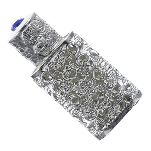Alipis Retro Parfümflasche Nachfüllbar Metallflasche Ätherische Öle Leer Flasche Dekorativ Silber Design Für Duftöle Reise Toilettenartikel von Alipis