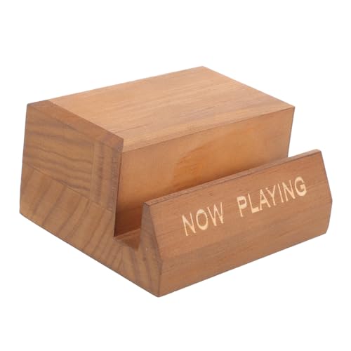 Alipis Robuster Vinyl Schallplattenständer aus Holz Platzsparender Desktop Vinyl Record Halter mit Glatter Oberfläche für Wohnzimmer Büro und Brauner Vintage Look von Alipis