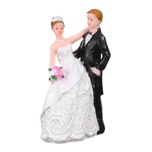 Alipis Romantische Braut Bräutigam Figurine Hochzeitstorte Dekoration Resin Statue Vielseitig für Jubiläumsfeier Brautparty und Hochzeitsraum Gestaltung von Alipis