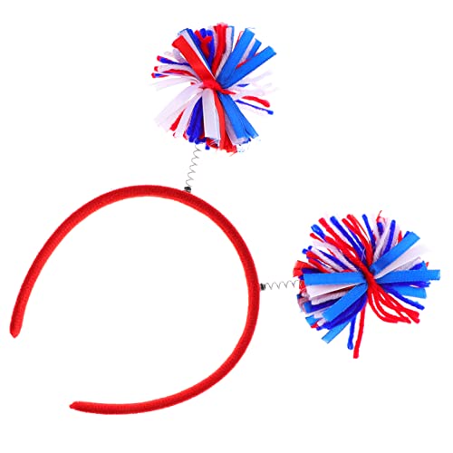 Alipis Rot-weiß-blaues Stirnband Unabhängigkeitstag-kopfschmuck-stütze Patriotisches Haarband Party-kopfschmuck-dekor Unabhängigkeit Stirnbänder Tiara Zusammenkommen Popper Schleife von Alipis