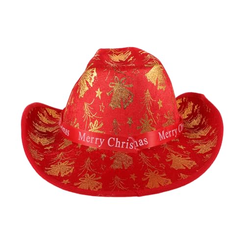 Alipis Roter Cowboy-hut Für Weihnachten, Festliche Weihnachtsmütze Für Frauen, Leichte Cowgirl-hut-dekoration, Urlaub, Party, Dekorative Cowboy-kappe, Ornament Alipis Roter Cowboy-hut Für Weihnachten, Festliche Weihnachtsmütze Für Frauen, Leichte Cowgirl-hut-dekoration, Urlaub, Party, Dekorative Cowboy-kappe, Ornament von Alipis
