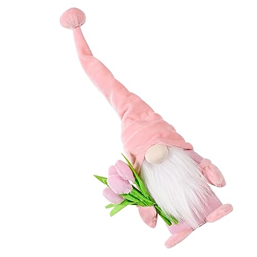 Alipis Rudolf Puppe Märchengarten -gnom Feengarten Zubehör Zwerg Ornamente Insekt Plüsch Sprechendes Kaktusspielzeug Valentinstag Gnom Marienkäfer Figur Miniatur Rosa Baumwolle von Alipis