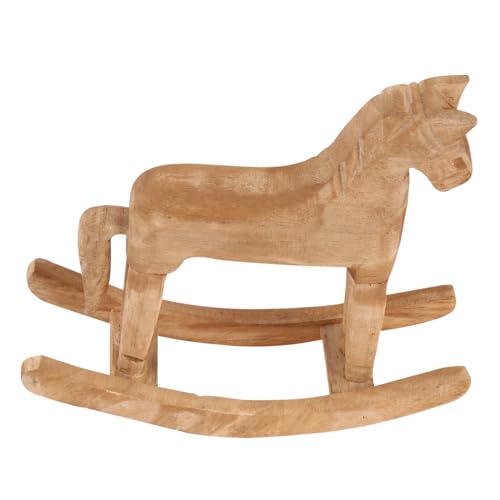 Alipis Schaukelpferd aus Holz, Tischdekoration, Heimdekoration, Basteldekoration, Tafelaufsatz, Ornament für Hochzeitsgeschenk, Khaki, 18 X 6 X 18 cm von Alipis