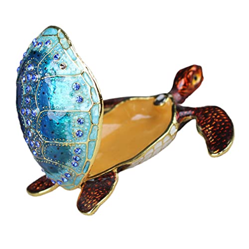 Alipis Schicke Meeresschildkröte-figur Schmuckschatulle Emaille Schmuckhalter Für Den Schreibtisch von Alipis