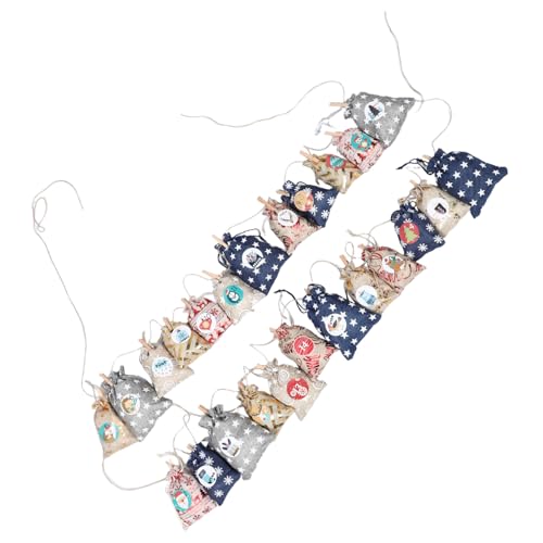 Alipis Teiliges DIY Weihnachts Countdown Nummerierte Robuste Jutesäckchen mit Zugband Kompakte Adventskalender Taschen für Süßigkeiten Partygeschenke und Festliche Dekorationen von Alipis