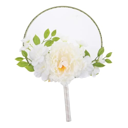 Alipis Vintage Chinesischer Rundfächer mit Tassel und Lebensechten Blumen Neuer Chinesischer Stil Eleganter Handfächer für Hochzeiten Tanz und Sommerpartys Klassisches von Alipis