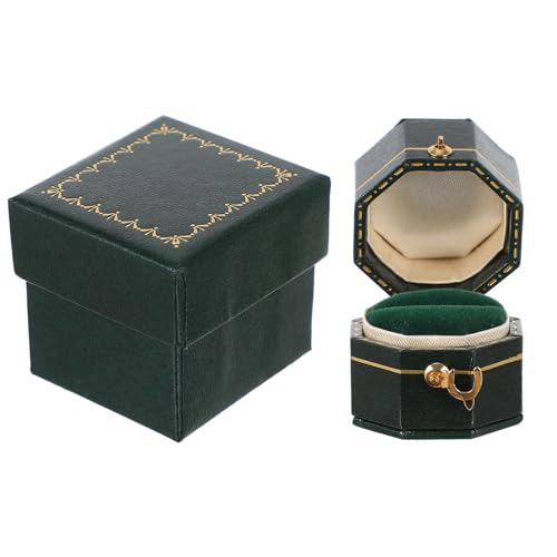 Alipis Vintage-Ringbox Mini-Schmuckschatulle Achteckige Ohrringbox Schmuck-Organizer Ringverpackung Mit Verpackungsbox von Alipis