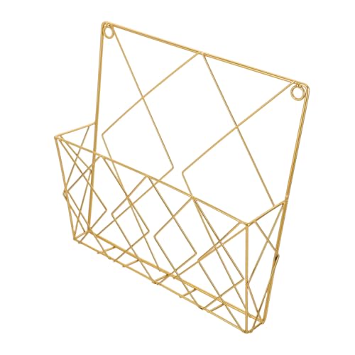 Alipis Wandmagazinhalter Gold Wandmontierter Zeitschriftenhalter Vielseitiger Zeitungs und Buchhalter Schnelle Montage Platzsparender Organizer für Zuhause Büro Badezimmer von Alipis