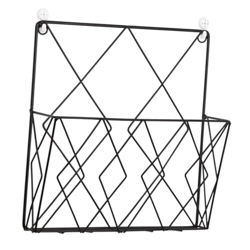 Alipis Wandmontierter Bücherregal Organizer Schwarz Rostresistent Robust für Wohnzimmer Büro Magazinhalter Dekorationsobjekt Multifunktionaler Buchhalter von Alipis