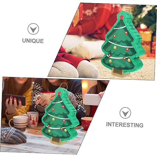 Alipis Weihnachtliche Pinata Deko Weihnachtsbaum Pinata mit Schlagstab Partyspiel für Festliche Stimmung und Überraschungen bei Weihnachtsfeiern von Alipis