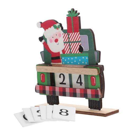Alipis Weihnachtlicher Holz-adventskalender Santa Figur mit Handbemalten Countdown-blöcken Langlebige Tischdeko für Festliche Weihnachtsstimmung Vielseitig Einsetzbar als Geschenk oder von Alipis