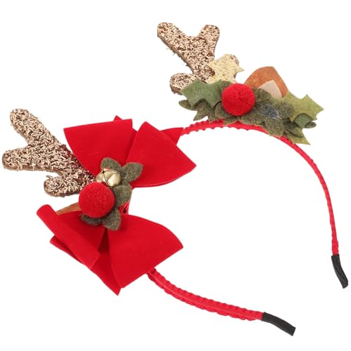 Alipis Weihnachtliches Rentier-haarreif mit Schleife Damen Leichtes Stirnband Haarschmuck für Mädchen Weihnachtsfeier Festlich Modisch Accessoire von Alipis