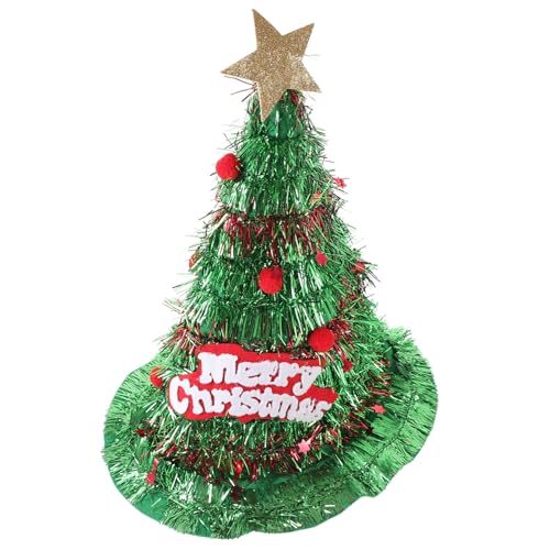Alipis Weihnachtsmütze Erwachsene Weihnachtsbaum Design Festliche Kopfbedeckung Partyhut Leicht Atmungsaktiv Weihnachtskostüm Zubehör von Alipis