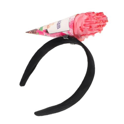 Alipis -stirnband Lustiger Essenshut Eiscreme Kostümhut Lustiger Kopfschmuck Neuartige Essenshüte Süße Haaraccessoires Festivalhut Stirnband Spa-stirnband Beläge Plastik Rosa von Alipis