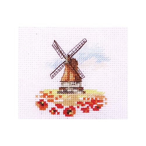 Alisa Borduurpakket Windmolen in bloemenveld 197 von Alisa