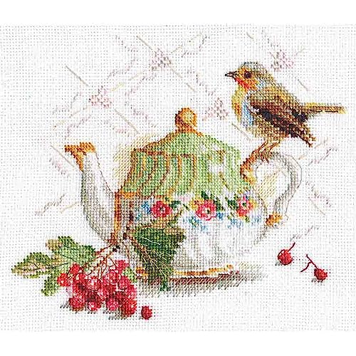 Alisa Kreuzstich-Set, Motiv Vogel auf Teekanne, Motiv "Vogel auf Alisa Kreuzstich-Set, Motiv Vogel auf Teekanne, Motiv "Vogel auf von coinos