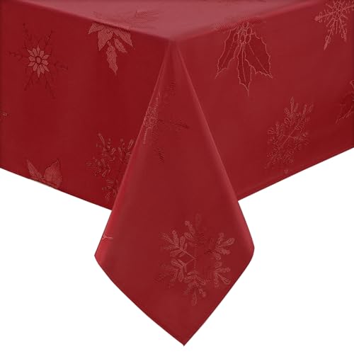 Alishomtll Weihnachten Rot Jacquard Tischdecke, Weihnachtsstern Rechteckige Tischdecken, Abwaschbar Faltig Resistent Geraffte Tischtuch, Festliche Party Dekoration Tischwäsche, 140x240cm Alishomtll Weihnachten Rot Jacquard Tischdecke, Weihnachtsstern Rechteckige Tischdecken, Abwaschbar Faltig Resistent Geraffte Tischtuch, Festliche Party Dekoration Tischwäsche, 140x240cm von Alishomtll