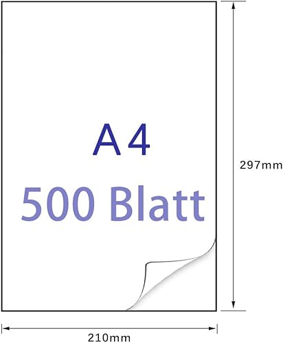 500 Blatt A4 Etiketten Selbstklebend 210 x 297 mm Aufkleber Etiketten Adressetiketten Geeignet für Laser/Inkjet/Kopierer einsetzbar von Alitamei
