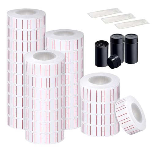 Alitamei 30 Rollen 21mm*12mm Preisauszeichner Etiketten, passend für Mx-5500 Etikettiermaschine weiße Preisschildaufkleber 1 Rollen à 600, insgesamt 18000 Etiketten) von Alitamei