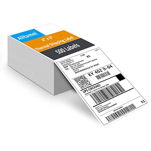 Alitamei 4" x 6" (100mm×150 mm) Direkte Thermische Fanfold-Versandetiketten Klebeetiketten für Postanschriften Versandetikette (500 Blatt) Alitamei 4" x 6" (100mm×150 mm) Direkte Thermische Fanfold-Versandetiketten Klebeetiketten für Postanschriften Versandetikette (500 Blatt) von Alitamei