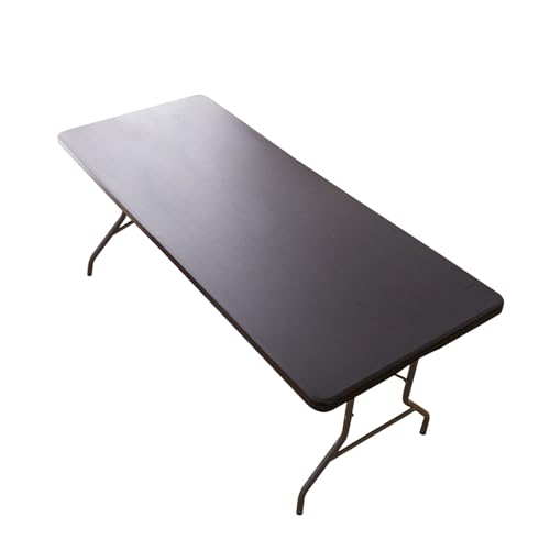 Aliuciku Rechteckige Tischdecke, Elastische wasserdichte Tischdeckenabdeckung Abwischbar für Familie Campingplätze(Black,244x76cm) von Aliuciku