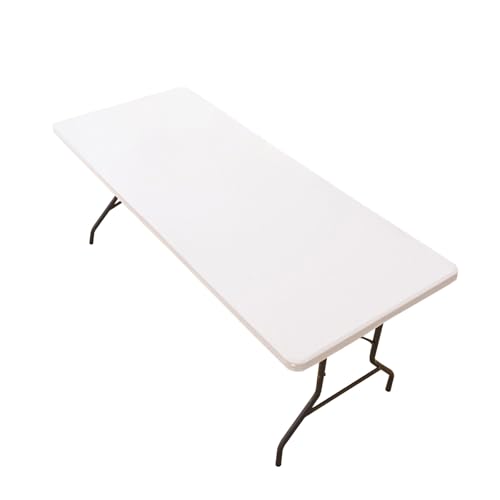 Aliuciku Rechteckige Tischdecke, Elastische wasserdichte Tischdeckenabdeckung Abwischbar für Familie Campingplätze(White,183x76cm) von Aliuciku
