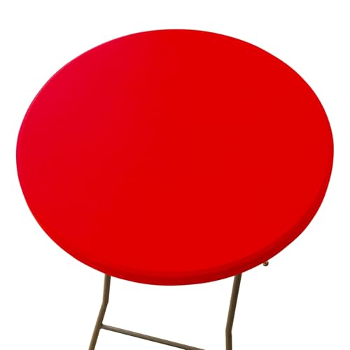 Aliuciku Runde Tischdecke, rutschfeste Stretch-Tischdecke Waschbar für Zuhause Restaurant Festival Party Garten(Red,70cm) von Aliuciku