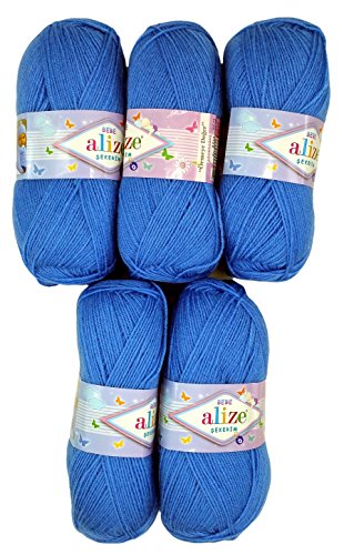 5 x 289 500 g Wolle 100 g Alize Bebe blau zum Stricken und Häkeln 5 x 289 500 g Wolle 100 g Alize Bebe blau zum Stricken und Häkeln von Alize Sekerim Bebe