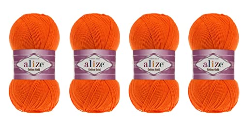 4 Knäuel 55% Baumwolle 45% Acryl Garn Alize Cotton Gold Garn Häkeln Handstricken Kunst Lot von 400 gr 1444 yds (37) von Alize Show