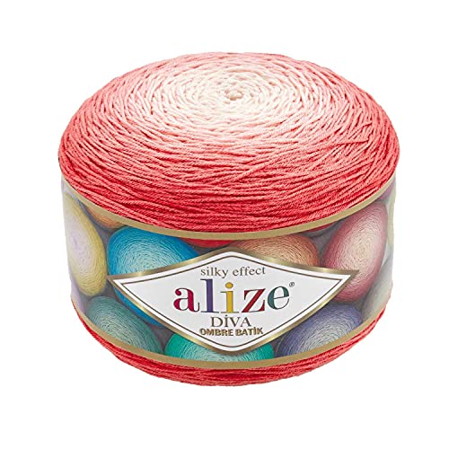 Alize Diva Ombre Batik-Mikrofaser-Garn, 2 Knäuel, 500 g, 1750 m, perfekt für Bikinis, Badeanzüge, Oberteile und Dessous, Handstricken und Häkeln von ALİZE