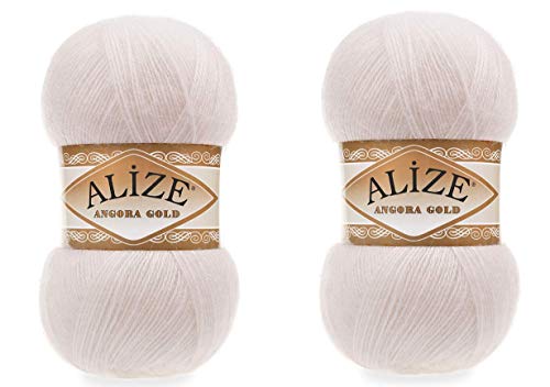 20 % Wolle, 80 % Acryl, weiches Garn, Alize, Angora, Goldfaden, Häkeln, 200 g, 1204 m, Spitze, Handstricken, türkisches Garn (599 Bone) von Alize