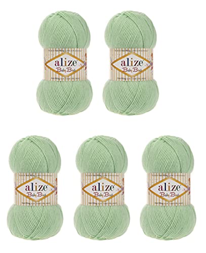 5 x 100g Strickgarn Alize Baby Best Uni, Antipilling türkische Wolle (41) von Alize