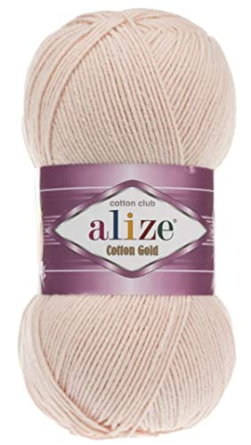 55% Baumwolle 45% Acryl Alize Cotton Gold Garn 1 Knäuel 100 gr 360 Yds (382-Nude) von Alize