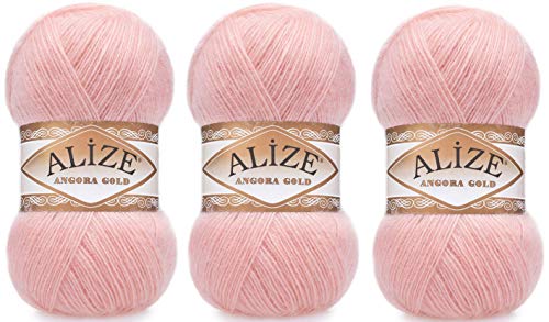 Alize Angora Gold Garn 20% Wolle 80% Acryl Lot of 3skn 300gr 1805yds Thread Crochet Hand Knitting türkisches Garn (363) von Alize