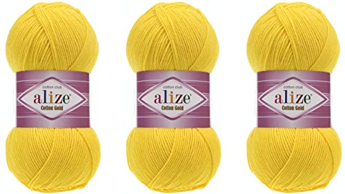 Alize Baumwolle Gold Garn Häkeln Handstricken 55% Baumwolle 45% Acryl Garn Art Lot of 3 skn 300 g 1082 yds 110 - Gelb Alize Baumwolle Gold Garn Häkeln Handstricken 55% Baumwolle 45% Acryl Garn Art Lot of 3 skn 300 g 1082 yds 110 - Gelb von Alize