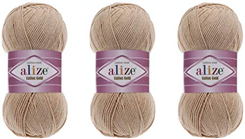 Alize Baumwolle Gold Garn Häkeln Handstricken 55% Baumwolle 45% Acryl Garn Art Lot of 3 skn 300 g 1082 yds 262 - Beige Alize Baumwolle Gold Garn Häkeln Handstricken 55% Baumwolle 45% Acryl Garn Art Lot of 3 skn 300 g 1082 yds 262 - Beige von Alize