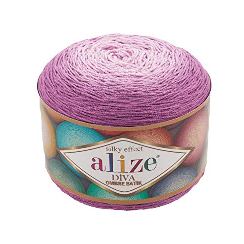 Alize Diva Ombre Batik Seidiger Effekt 100% Mikrofaser Acryl Garn Häkelkunst Spitze Handwerk 1 Skn 250 g 957 Yds Handstrickgarn (7244) von Alize