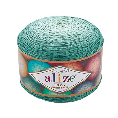 Alize Diva Ombre Batik Seidiger Effekt 100% Mikrofaser Acryl Garn Garn Häkelkunst Spitze Handwerk 1 Knäuel 250 g 957 Yds Handstrickgarn (7369) von Alize
