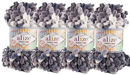 Alize Puffy 5925 Babydecke, feine Farbe, kleine Schlaufe, 100 % Micropolyester, weiches Garn, 400 g, 400 g von alize