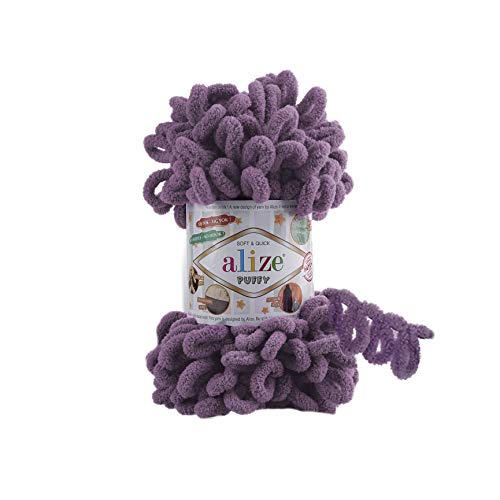 Alize Puffy Babydecke-Garn - 5 Knäuel, 500 g, 45,7 m - 100% Mikro-Polyester, Weiches Handstrickgarn - Super Grob, Sperrig, Gewebtes Waldgarn (437) von Alize